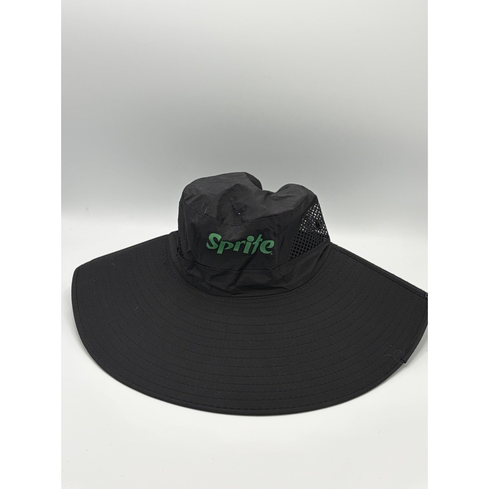 SPRITE Hat Bucket Beach Cap Floppy Black Promo‎ Hat OS Adult Wide Brim